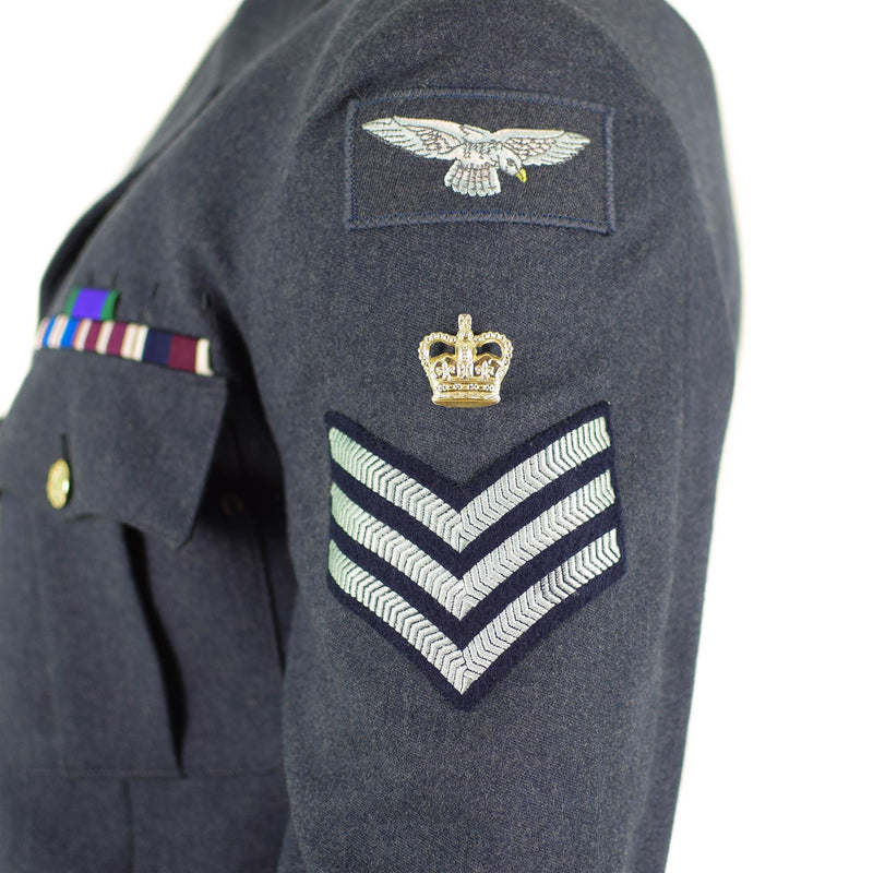 Veste d'uniforme de cérémonie originale de l'armée britannique, bleu de parade, édition militaire des forces aériennes