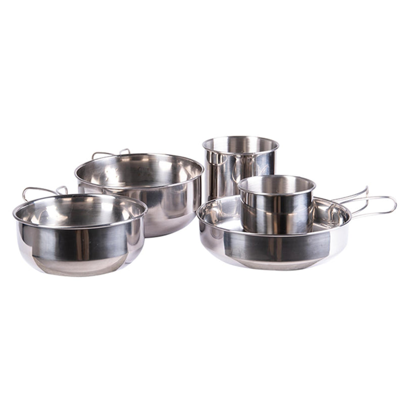Ensemble de cuisine MIL-TEC en acier inoxydable 5 pièces ustensiles de cuisine camping ustensiles de plein air