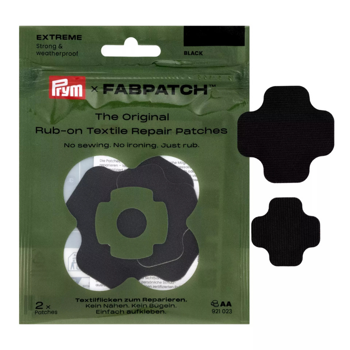 Prym FabPatch EXTREME Self-Adhesive Repair Patches Water-Repellent Black