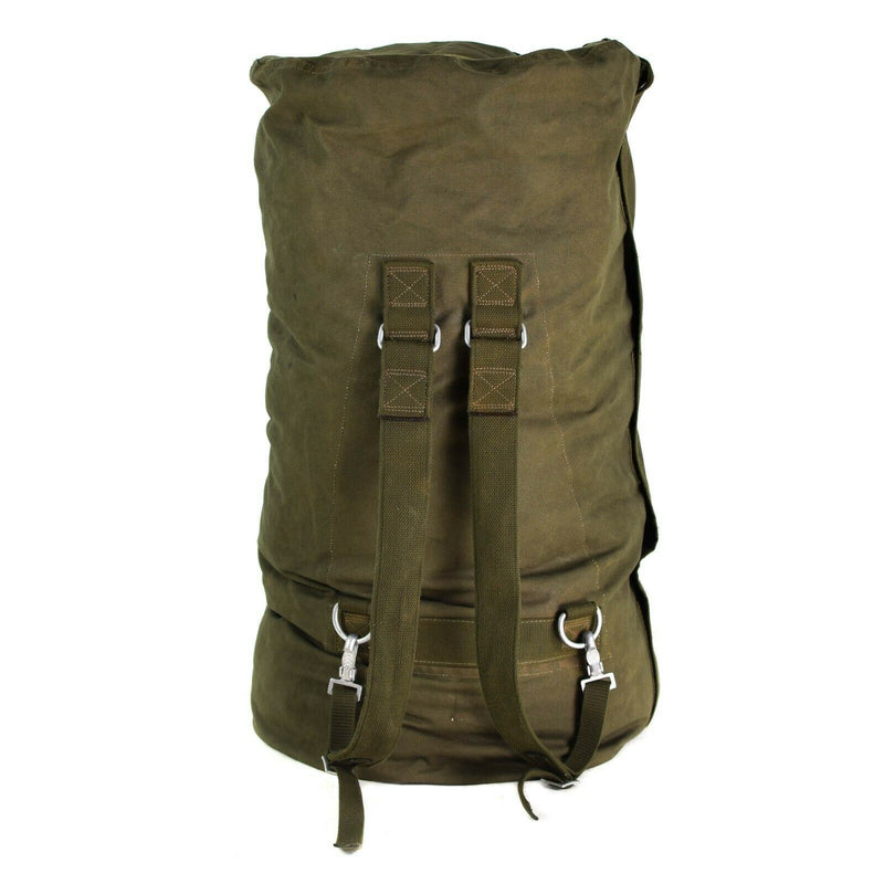 Véritable sac de voyage de l'armée allemande avec bretelles, grand sac à dos olive