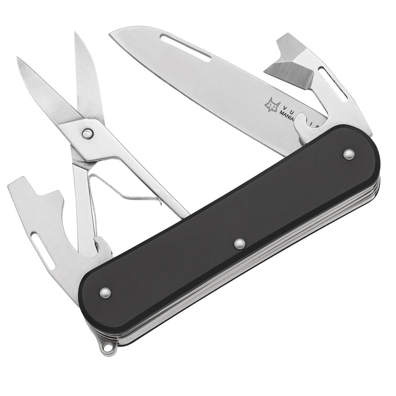 Couteau multifonction Fox Knives VULPIS FX-VP130-F4 BK Lame en acier N690Co Noir