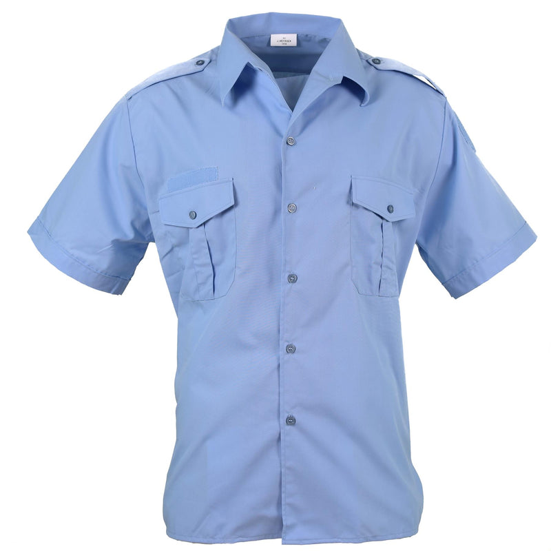 Genuine French Military Police blue cotton short sleeve shirt Gendarme NEW