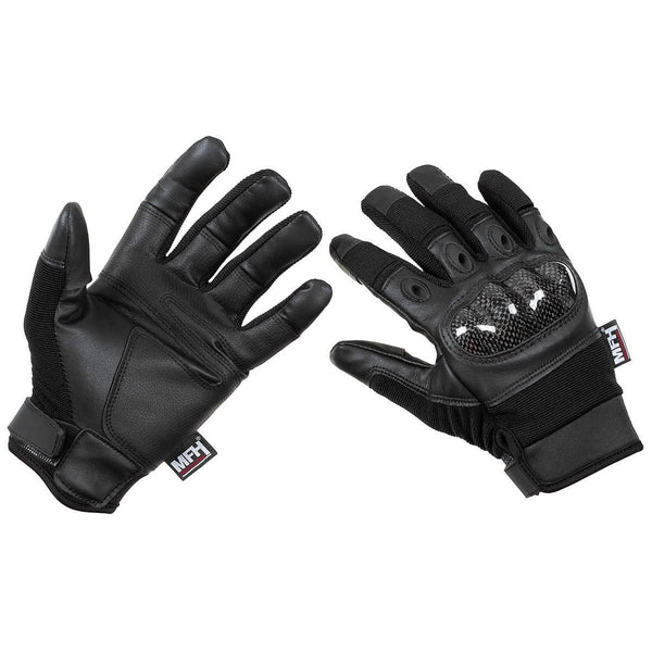 Gants tactiques de style militaire de marque MFH noirs, respirants, doigts de tir gratuits