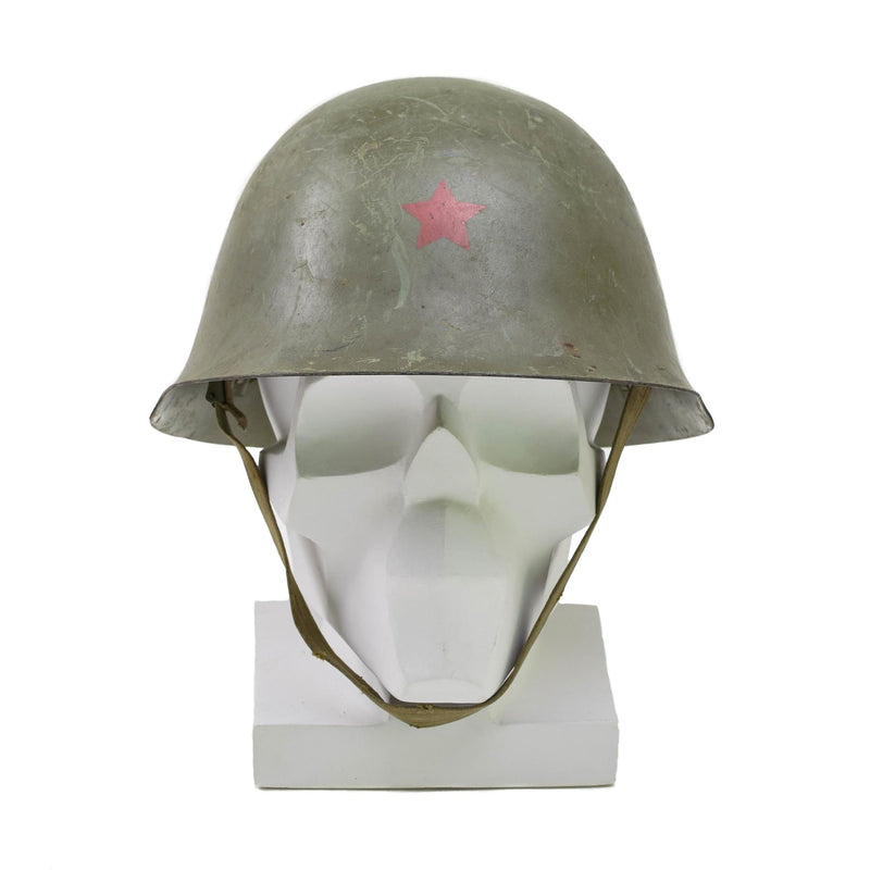 Casque tactique serbe original en acier avec jugulaire pour équipement de combat Olive