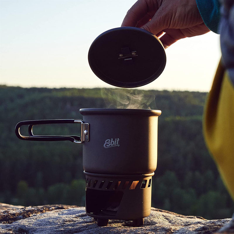 Ensemble de cuisine de marque ESBIT, réchaud à combustible solide, camping, survie, eau, chauffage des aliments