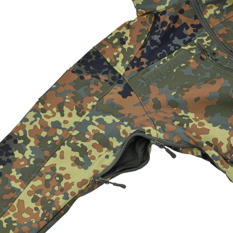 MIL-TEC Softshell jacket SCU 14 German flecktran camo outdoor hiking outerwear