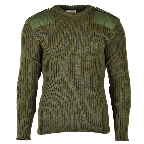 Pull Commando de l'armée belge d'origine Pull Vert Olive Pure Laine
