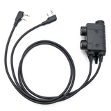 Earmor Dual PTT Adaptateur Kenwood Baofeng Casque Tactique Filaire 2 Broches Noir