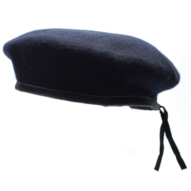 Véritable béret bleu foncé de l'armée allemande, casquette de commandement militaire en laine