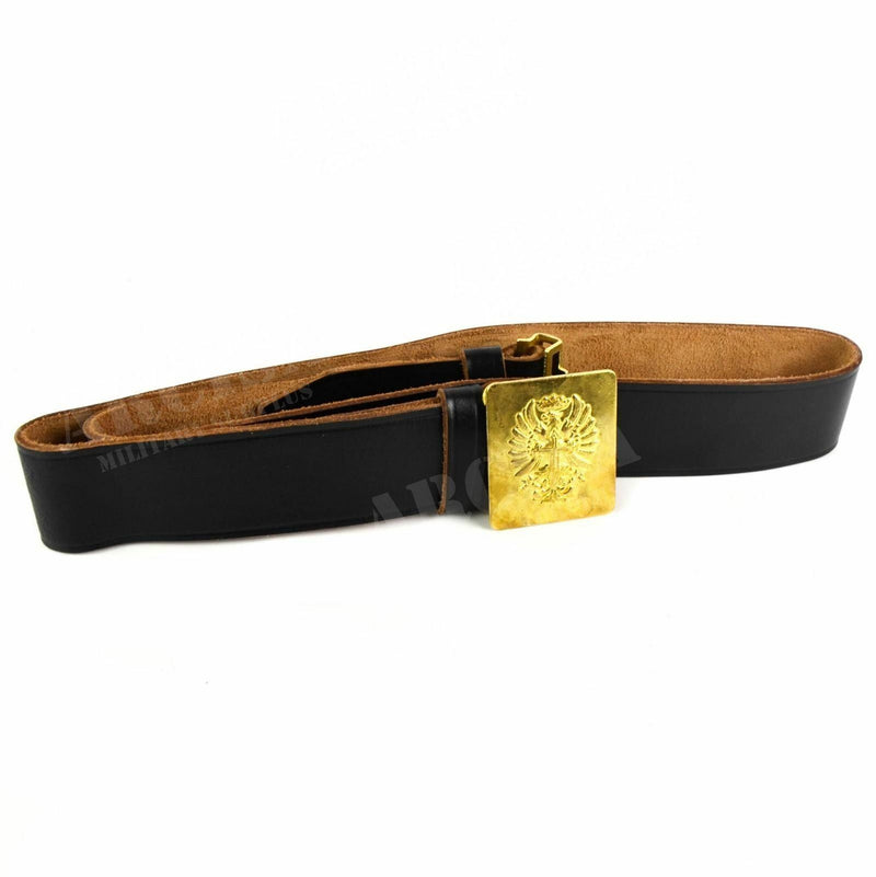 Ceinture de costume en cuir véritable de l'armée espagnole avec boucle en laiton pour pantalon militaire