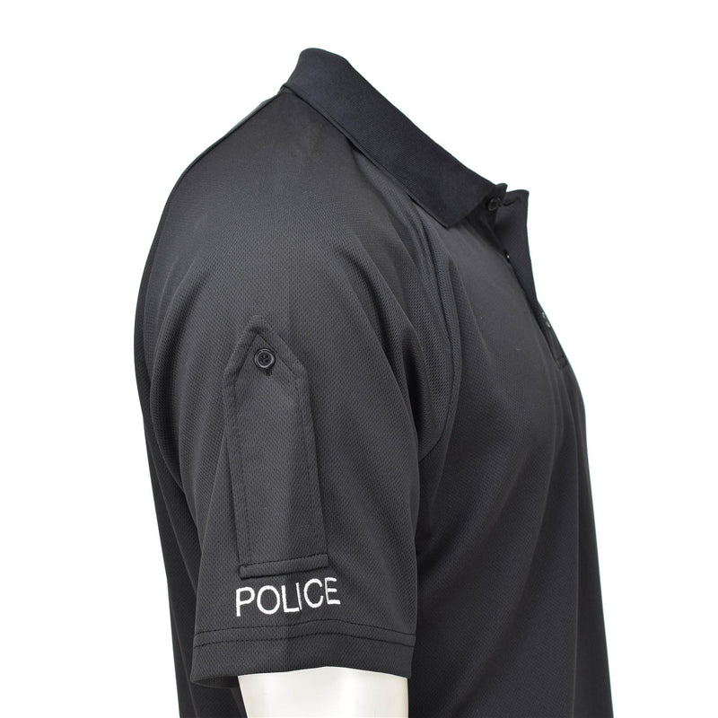 T-shirt original de l'armée britannique, polo tactique de police respirant noir