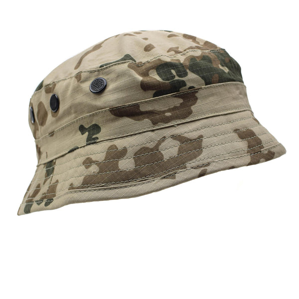 Chapeau de seau style armée allemande de marque TACGEAR, camouflage flecktran ripstop du désert