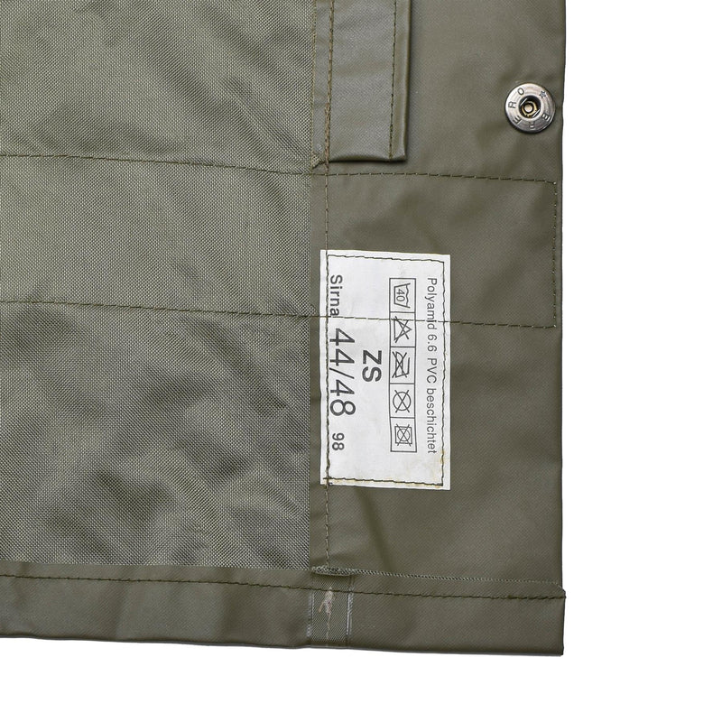 Veste de pluie originale de l'armée suisse olive protection civile imperméable manteau long NEUF