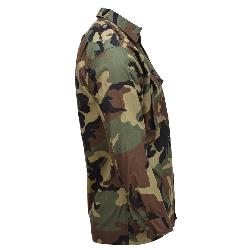 Original Croatian military issue shirt cotton BDU woodland camo army surplus NEW