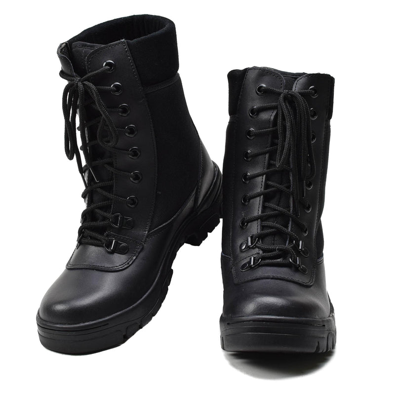 Original French military black leather breathable boots lightweight army NEW