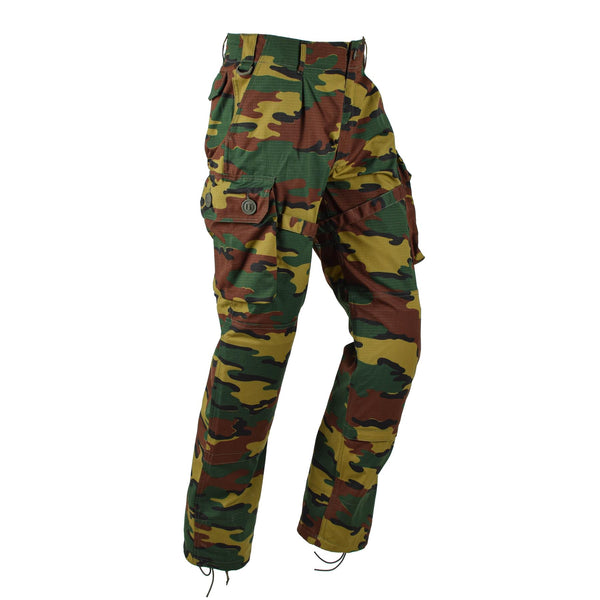 Pantalon de combat cargo de style armée belge de marque TACGEAR, camouflage puzzle ripstop