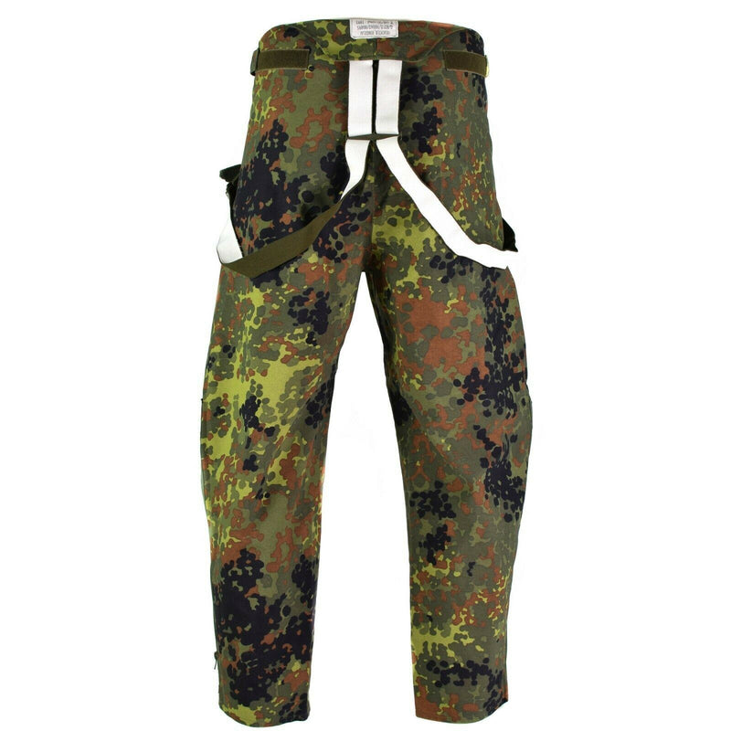 Pantalon de pluie original de l'armée allemande GoreTex Bib n Brace Flecktarn