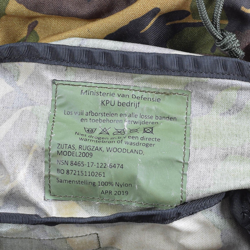 Sac à dos militaire néerlandais authentique modèle DPM sac à dos de combat 60L sac à dos tactique