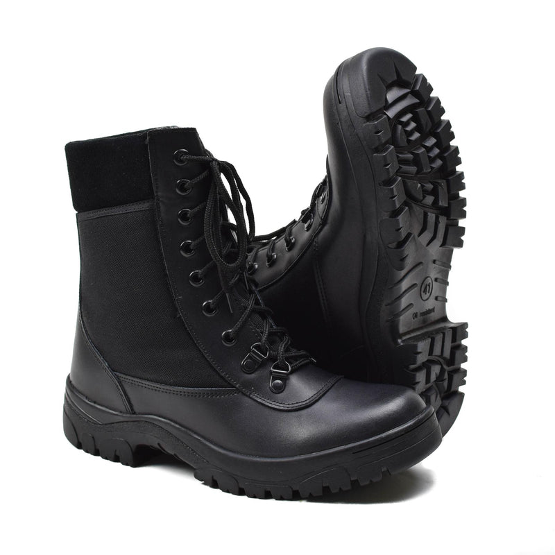 Original French military black leather breathable boots lightweight army NEW