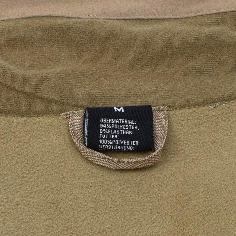 Veste de randonnée coupe-vent MIL-TEC Softshell coupe-vent Zips doublure polaire Coyote