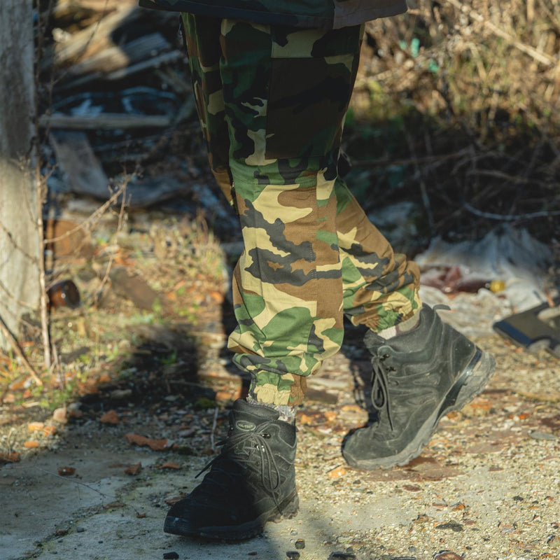 Pantalon cargo militaire italien d'origine, pantalon de combat camouflage boisé NEUF