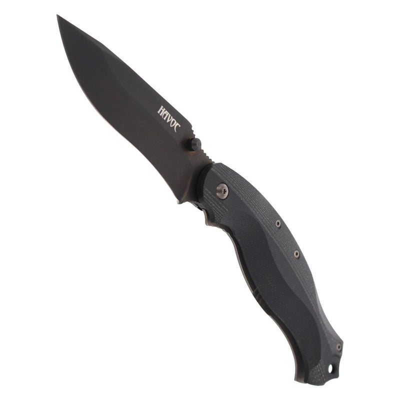 Couteau de poche Fox Knives HAVOC, couteau pliant à cadre en titane, manche G10 noir