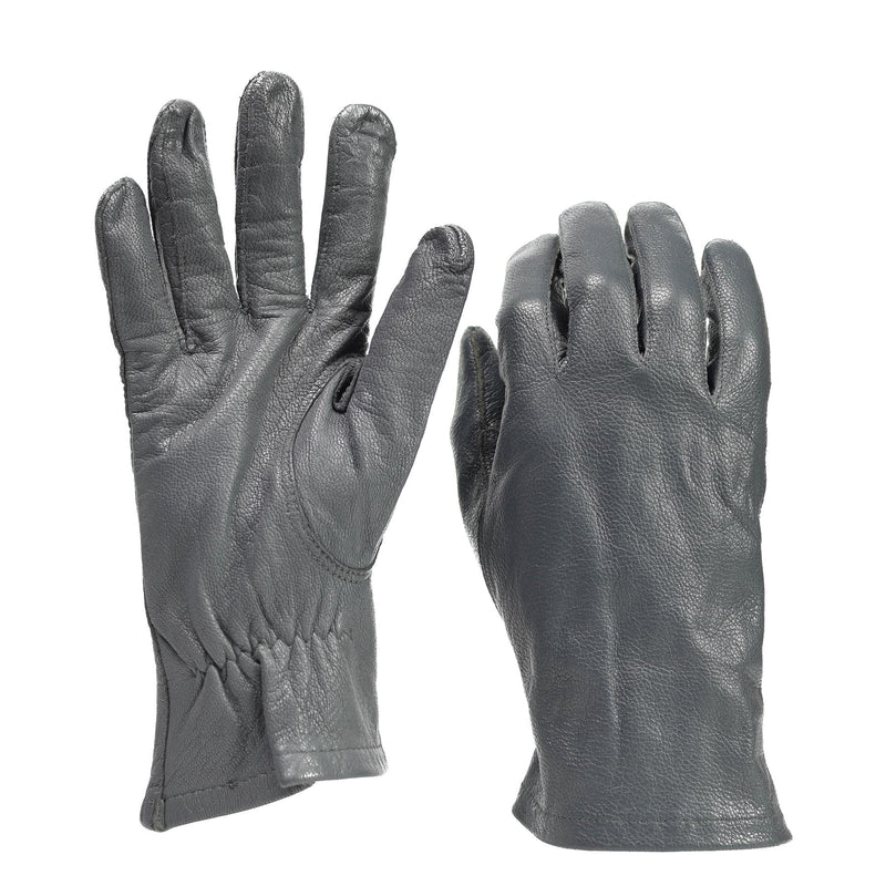 Gants en cuir d'origine de l'armée allemande gris, édition militaire tactique excédentaire