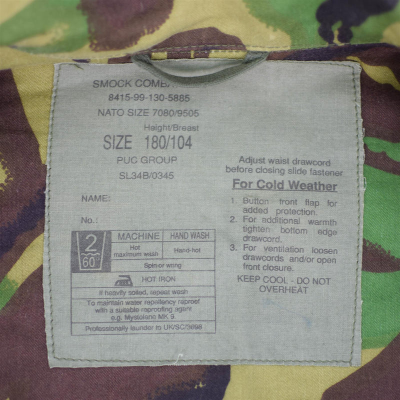 Veste de combat BDU originale de l'armée britannique, parka pour temps froid, édition militaire