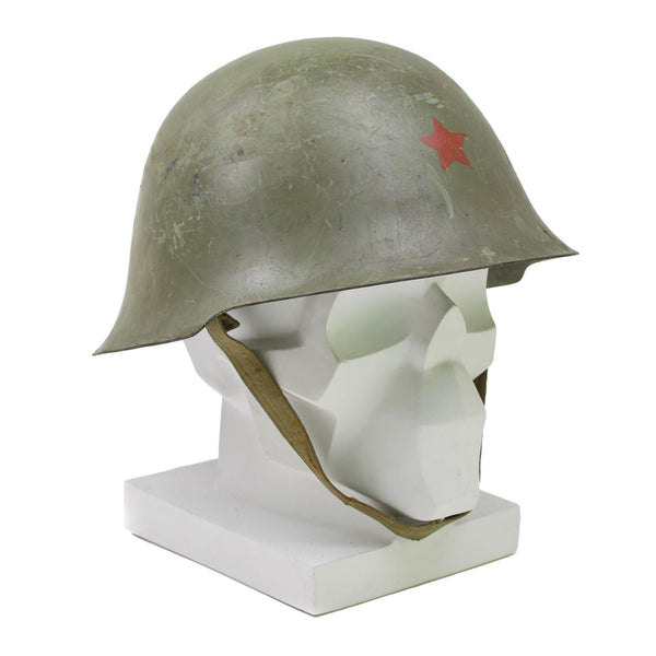 Casque tactique serbe original en acier avec jugulaire pour équipement de combat Olive
