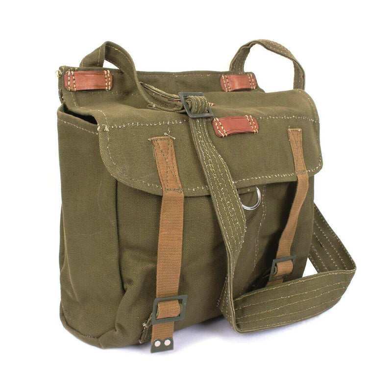 Genuine Romanian army bread bag military surplus Olive canvas haversack surplus
