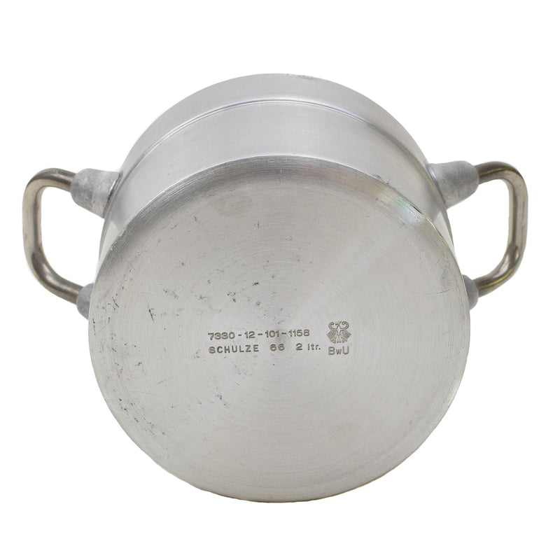 Couvercle de casserole militaire allemande d'origine en aluminium de 2 litres pour la randonnée BW Army Mess Kit NEUF