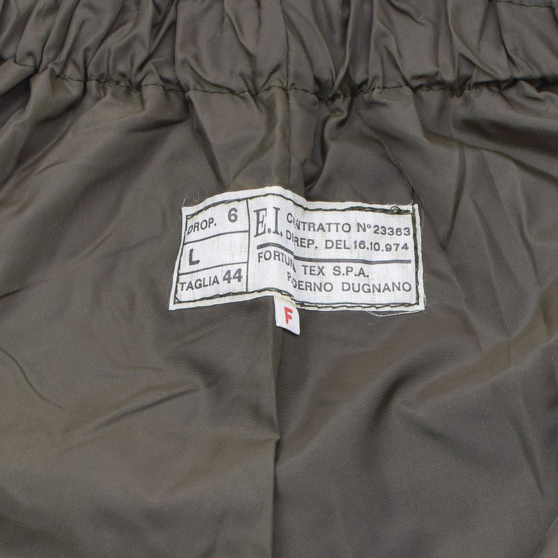 Pantalon de pluie de l'armée de l'air italienne authentique, pantalon imperméable doublé OD NEW