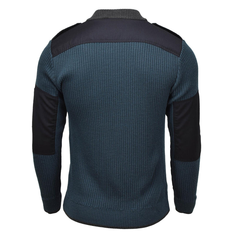 Genuine Dutch military pullover rib knit cold weather blue activewear sweater