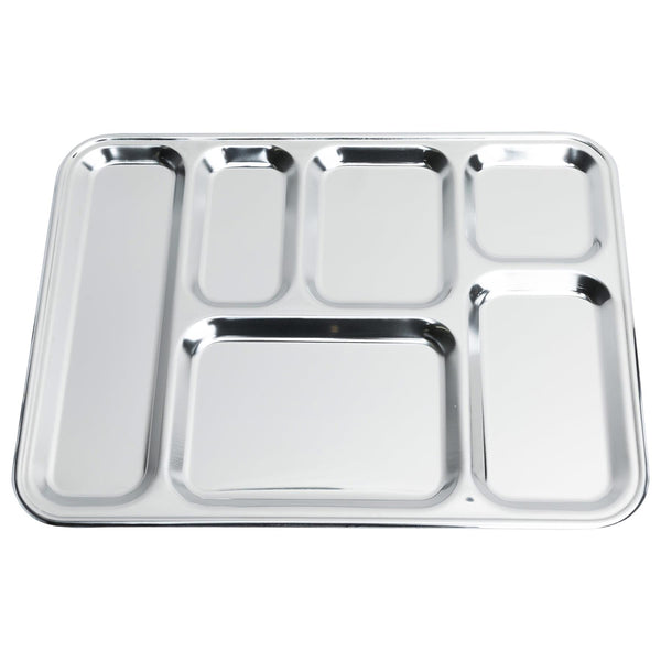Plateau de nourriture militaire français original en acier inoxydable séparateur de nourriture mess hall NEUF