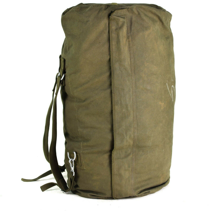 Véritable sac de voyage de l'armée allemande avec bretelles, grand sac à dos olive