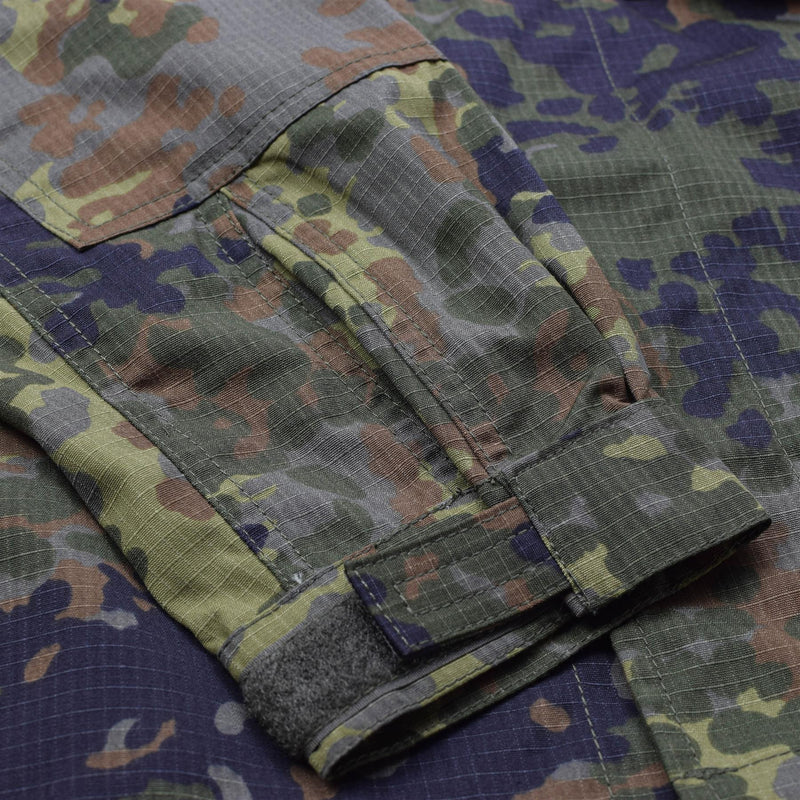 Veste de campagne de style militaire allemand de marque TACGEAR, camouflage flecktarn pour troupes commando 