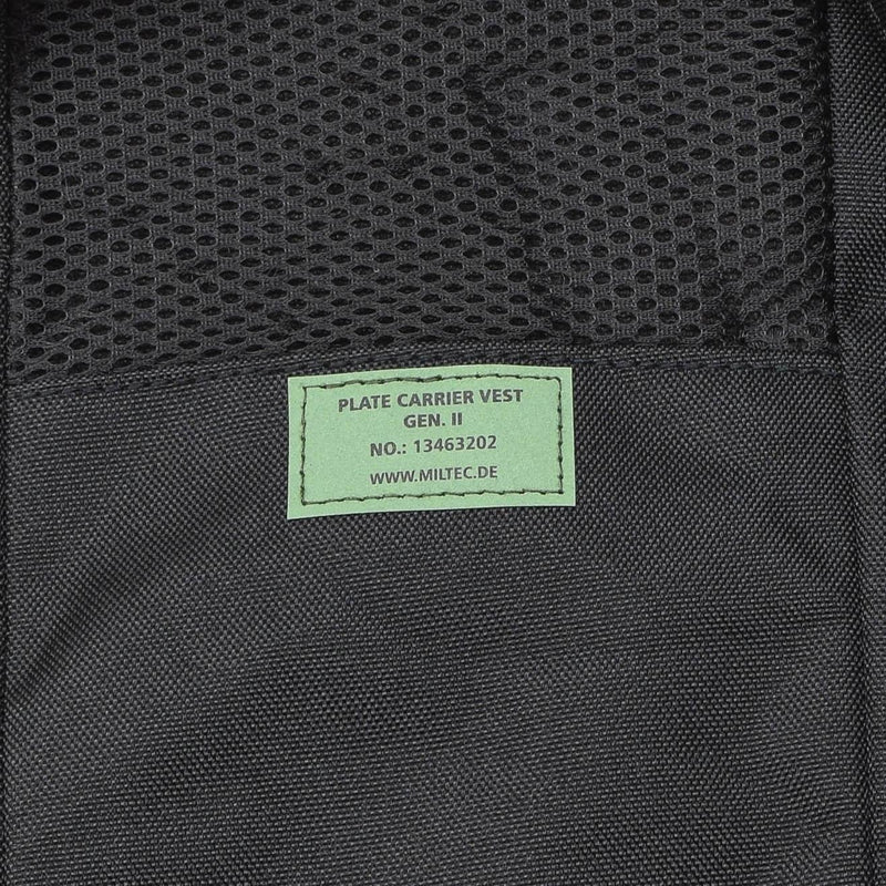 Gilet tactique de combat modulaire pour porte-plaques militaire MIL-TEC GEN II Noir