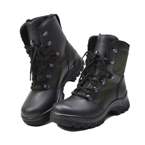 Véritables bottes de combat militaires allemandes en cuir et textile, chaussures de terrain tactiques NEUVES