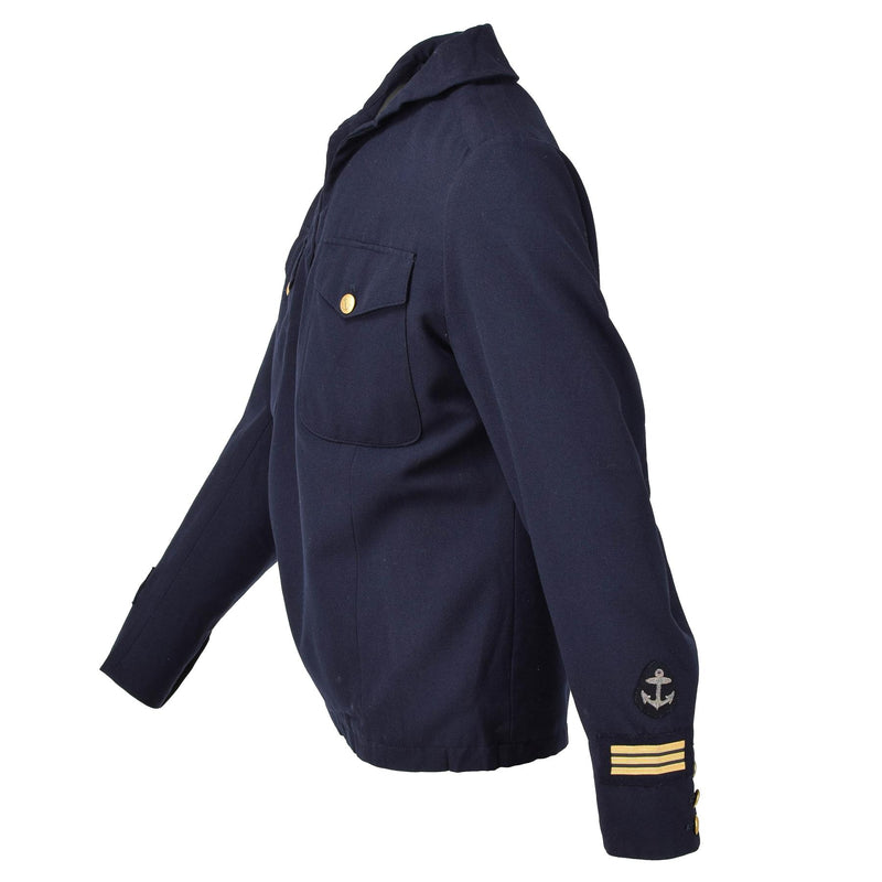 Chemises de marin bleu marine militaires suédoises originales, chemises de marine formelles