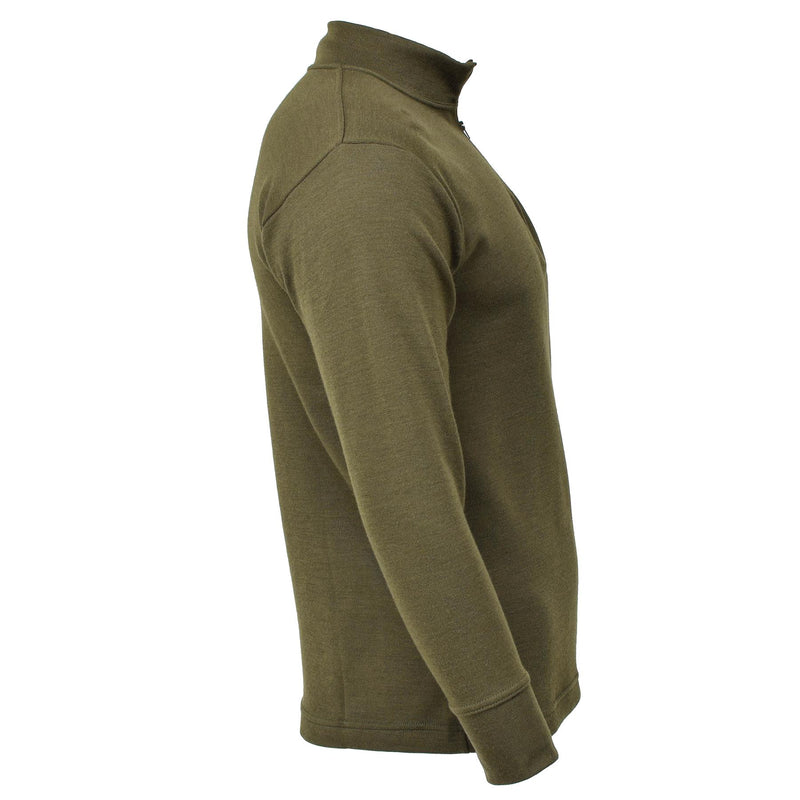 Chemise militaire originale italienne à fermeture éclair, sous-chemise légère et respirante, olive