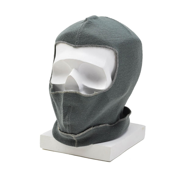 Cagoule militaire suisse originale en laine, masque d'hiver léger et chaud, élastique, gris