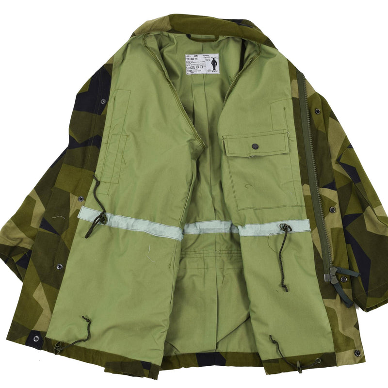 Veste lourde originale de l'armée suédoise M90 ​​avec camouflage éclaté pour troupes militaires sur le terrain NEUF