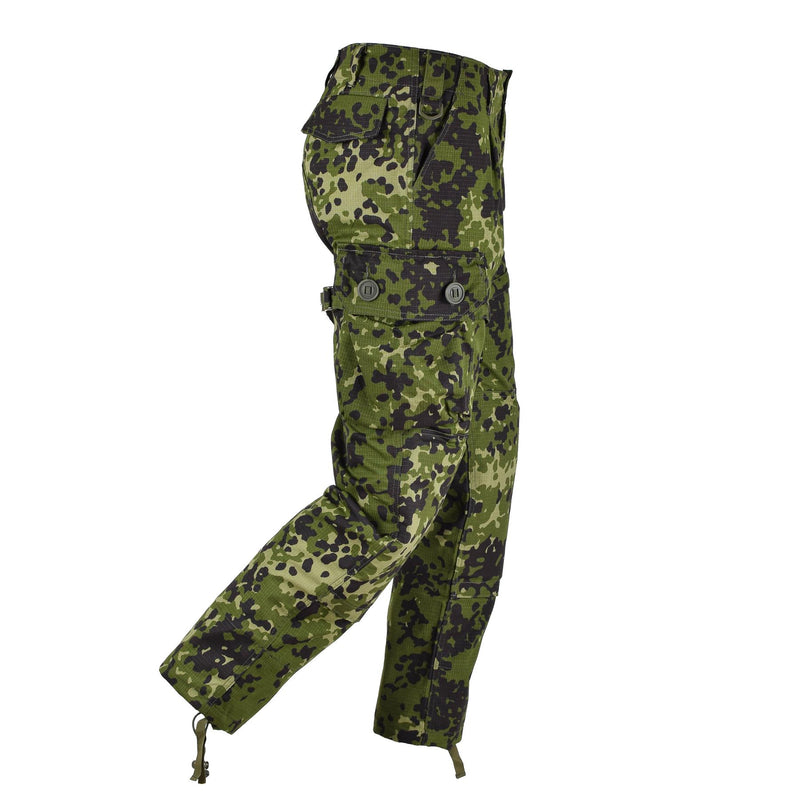 Pantalon de combat cargo de style militaire danois de marque TACGEAR M84 camouflage ripstop