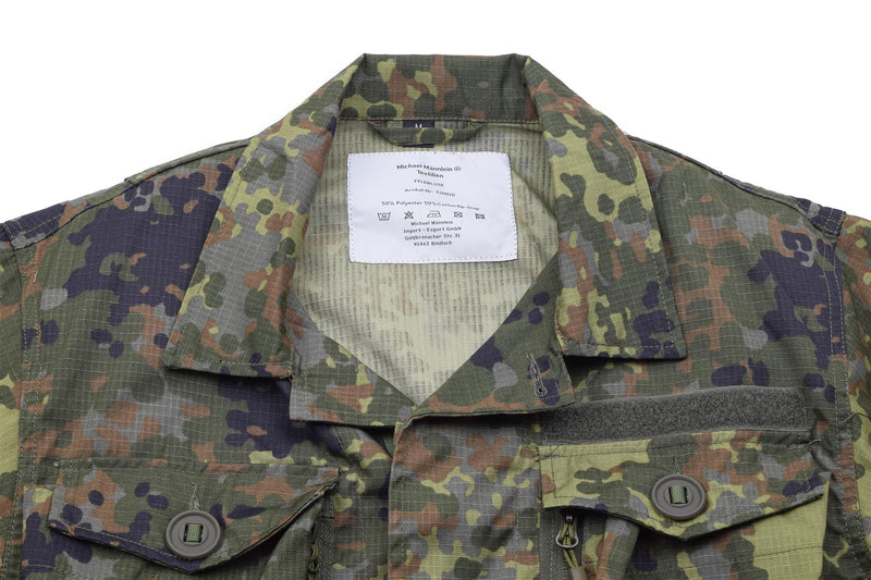 Veste de campagne de style militaire allemand de marque TACGEAR, camouflage flecktarn pour troupes commando 