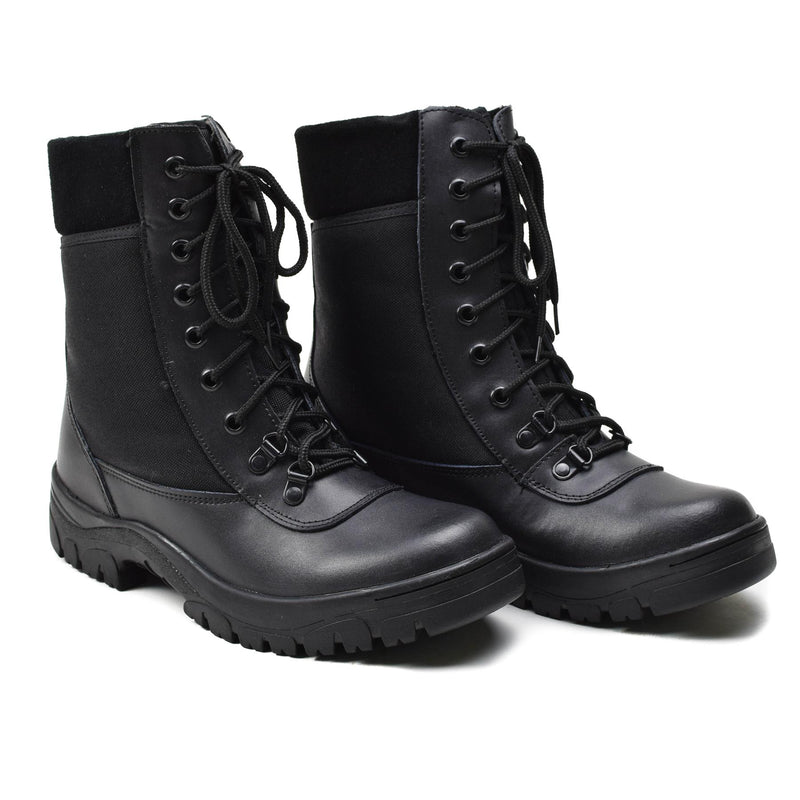 Original French military black leather breathable boots lightweight army NEW