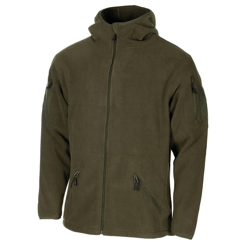 MFH military style olive hoodie fleece jacket tactical army full zip hiking NEW
