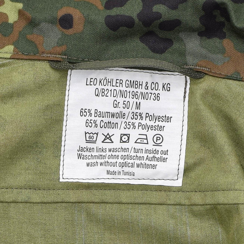 Chemises tactiques de combat militaire Leo Kohler flecktarn camo forces armées troupes