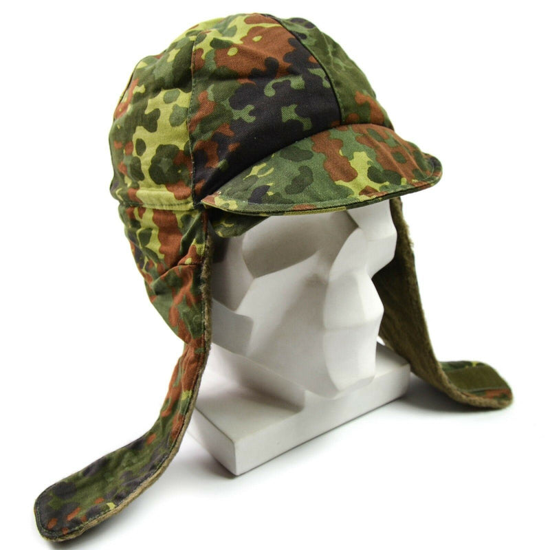 Véritable casquette militaire d'hiver de l'armée allemande flecktarn chapeau chaud pour temps froid