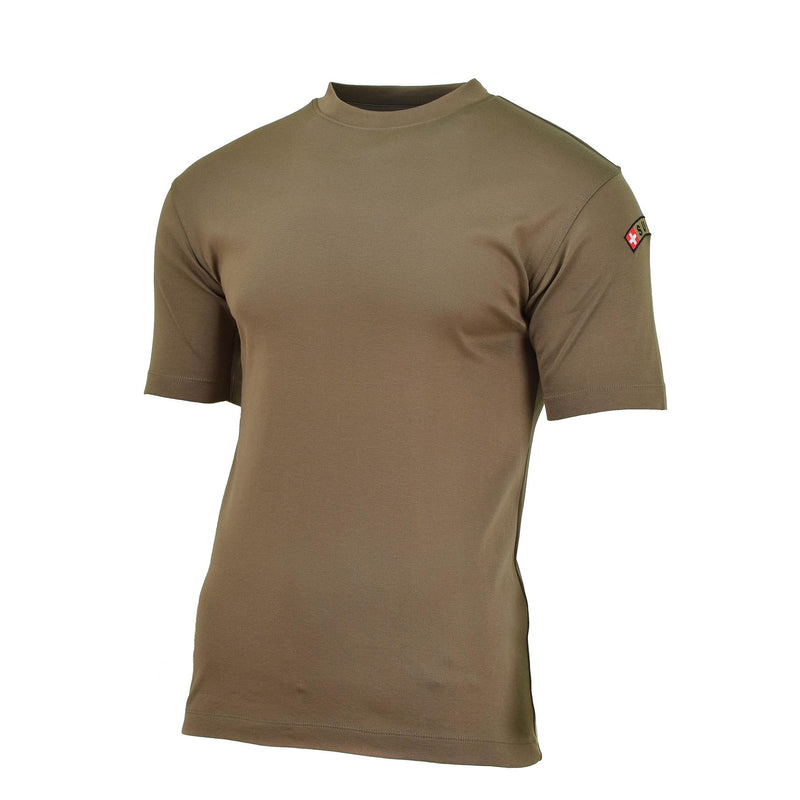 T-shirts originaux de l'armée suisse Kaki Chemise de sport respirante à séchage rapide