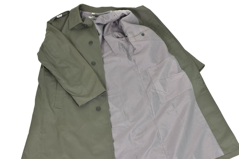 Genuine French Military Rain Coat Army Trench coat Olive Waterproof Full Length